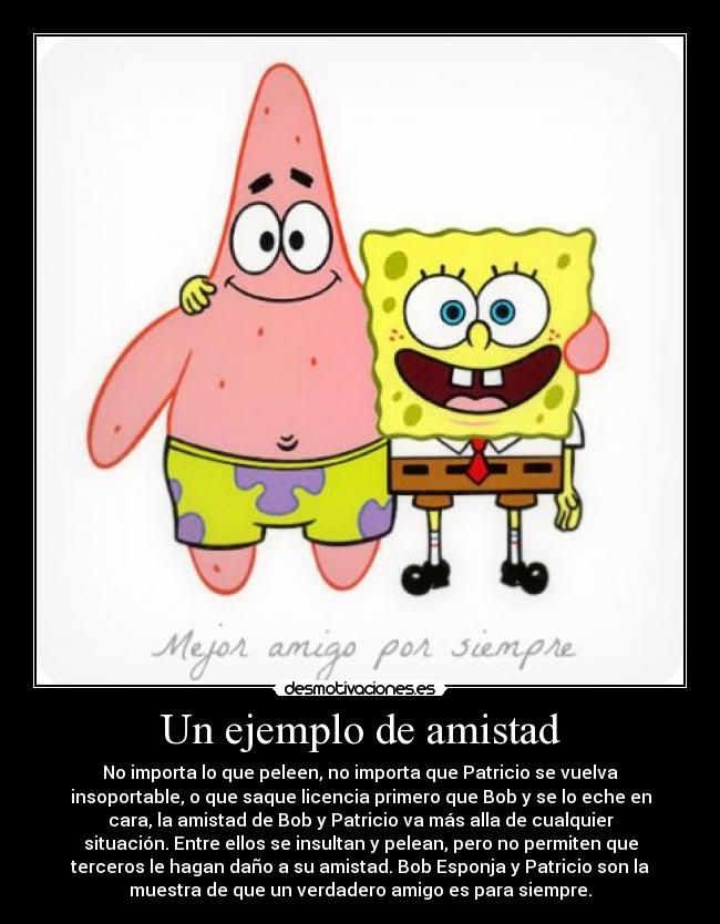 carteles amistad bob esponja desmotivaciones