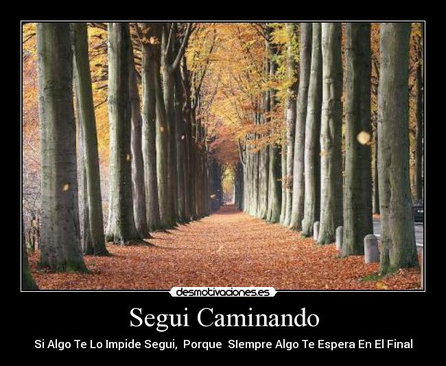 Segui Caminando - Si Algo Te Lo Impide Segui, Porque SIempre Algo Te Espera En El Final
