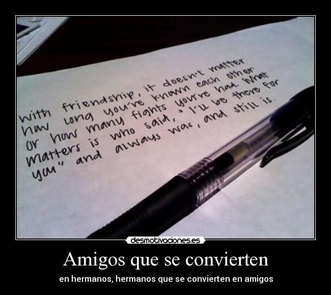 Amigos que se convierten - en hermanos, hermanos que se convierten en amigos