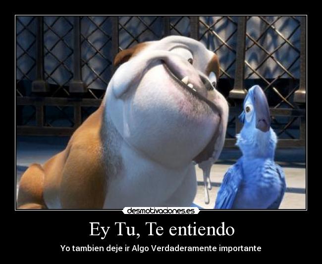Ey Tu, Te entiendo - Yo tambien deje ir Algo Verdaderamente importante
