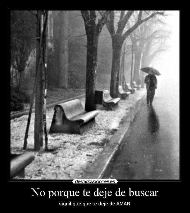 No porque te deje de buscar -