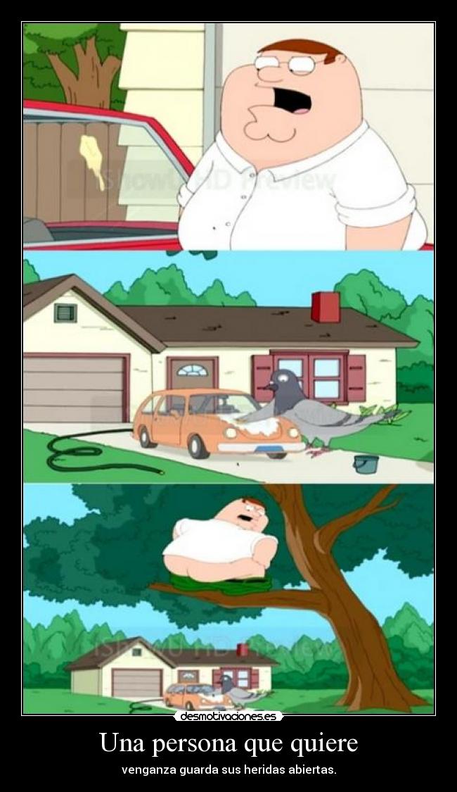 Una persona que quiere - venganza guarda sus heridas abiertas.