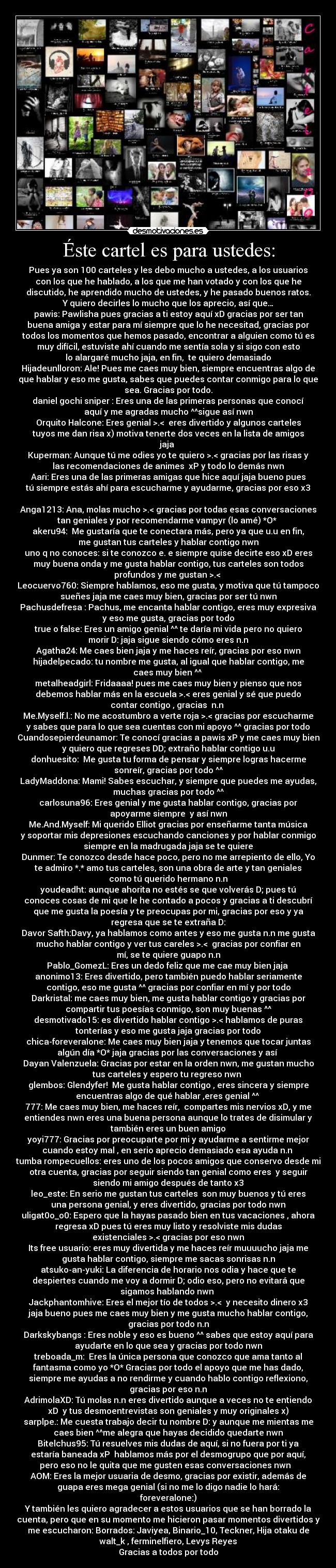 carteles yosoynwn laordendelfenix gracias todos nwn desmotivaciones