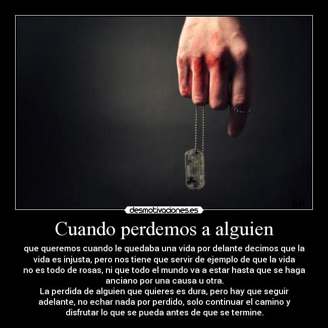 Cuando perdemos a alguien -
