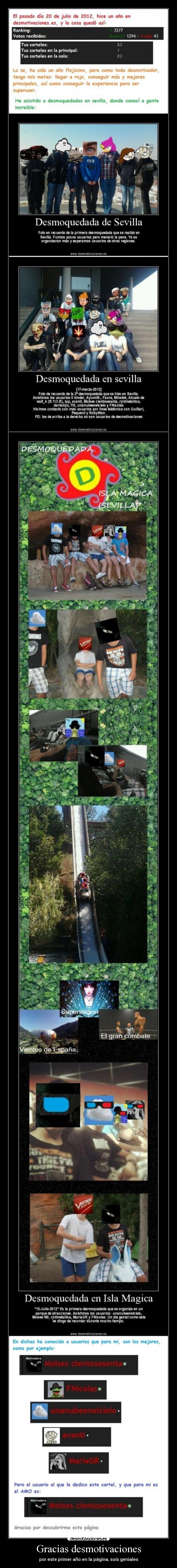 Gracias desmotivaciones - por este primer año en la página, sois geniales