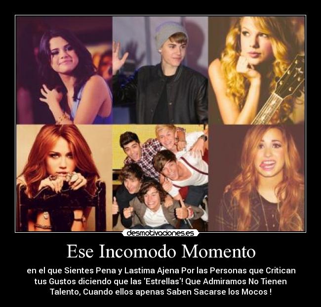 carteles demi lovato miley cyrus taylor swift selena gomez justin bieber one direction desmotivaciones