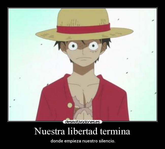 carteles libertad one piece luffy anime manga desmotivaciones