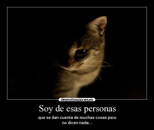 Soy de esas personas - que se dan cuenta de muchas cosas pero
no dicen nada....