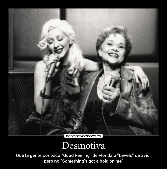 Desmotiva - Que la gente conozca Good Feeling de Florida o Levels de avicii
pero no Somethings got a hold on me