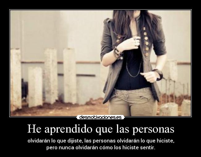 He aprendido que las personas - 
