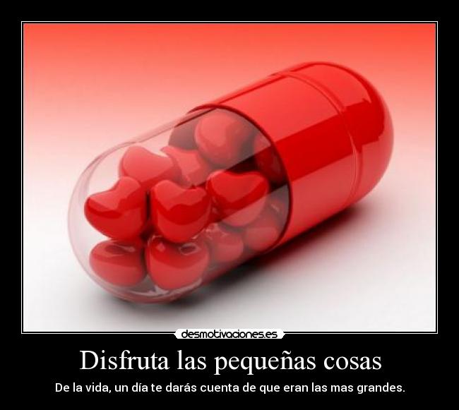 Disfruta las pequeñas cosas - De la vida, un día te darás cuenta de que eran las mas grandes.