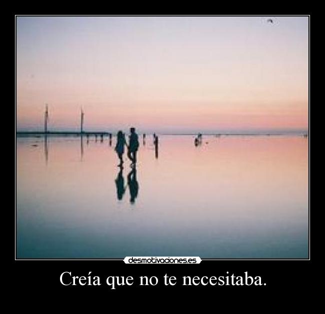 Creía que no te necesitaba. -