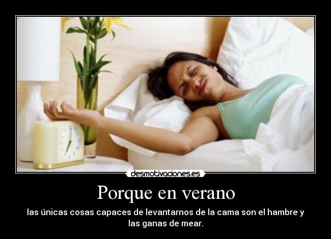 Porque en verano - las únicas cosas capaces de levantarnos de la cama son el hambre y
las ganas de mear.