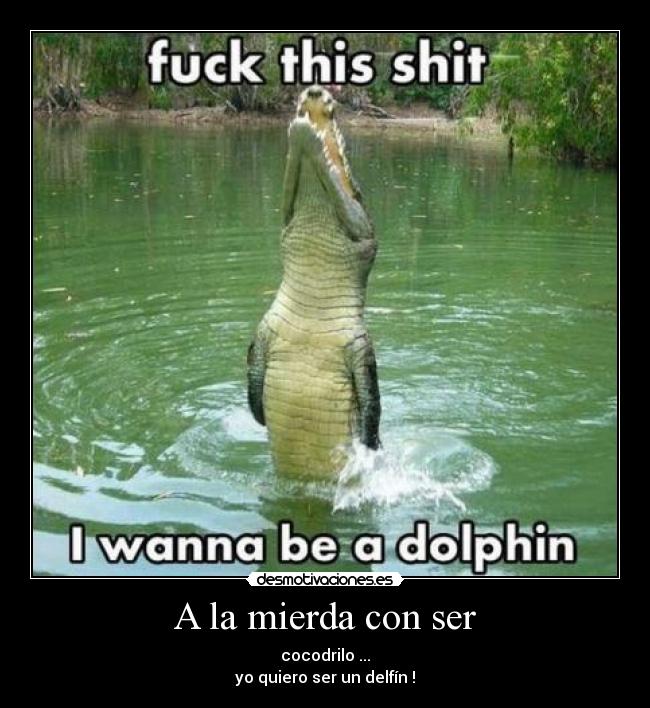 A la mierda con ser - cocodrilo ...
yo quiero ser un delfín !