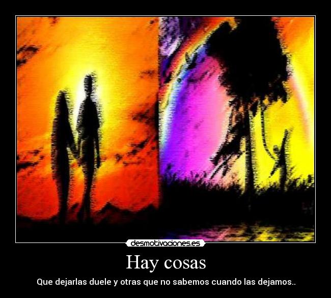 Hay cosas - Que dejarlas duele y otras que no sabemos cuando las dejamos..