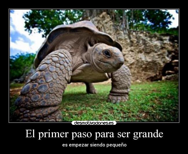 El primer paso para ser grande -