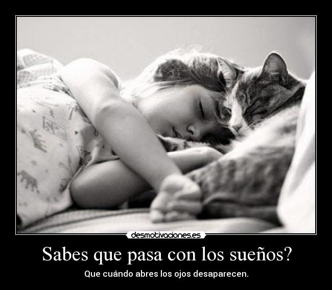 Sabes que pasa con los sueños? - Que cuándo abres los ojos desaparecen.