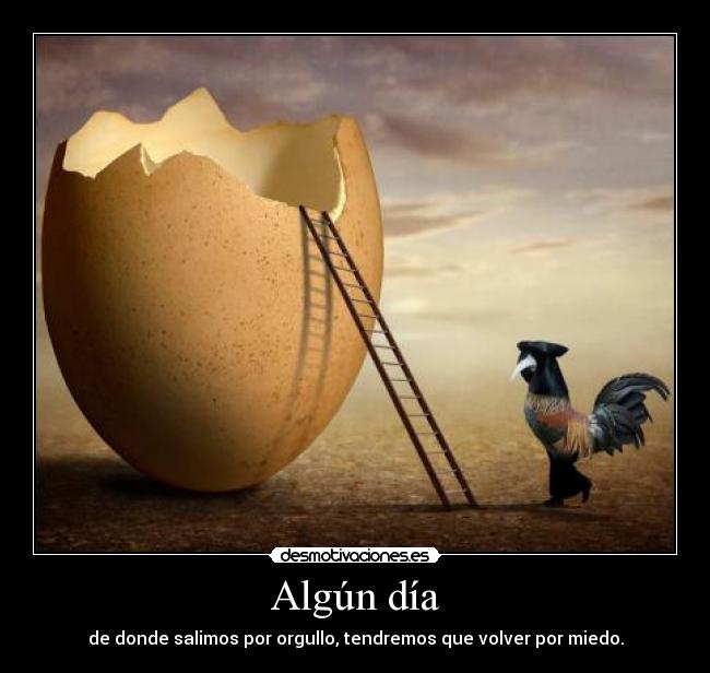Algún día - de donde salimos por orgullo, tendremos que volver por miedo.