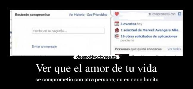 Ver que el amor de tu vida - se comprometió con otra persona, no es nada bonito