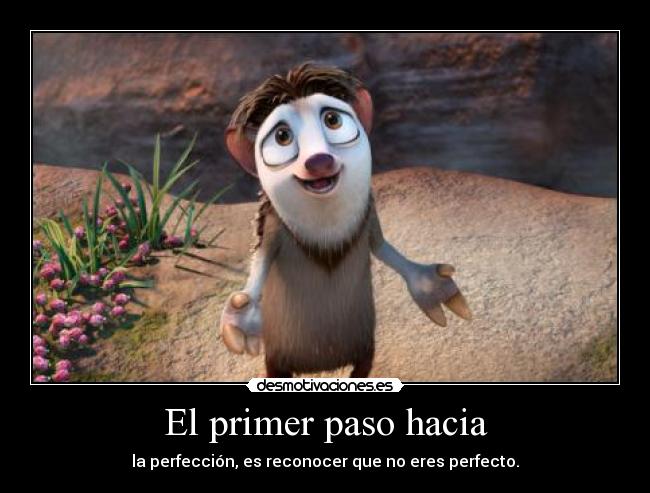 El primer paso hacia - la perfección, es reconocer que no eres perfecto.