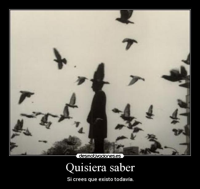 Quisiera saber - Si crees que existo todavía.