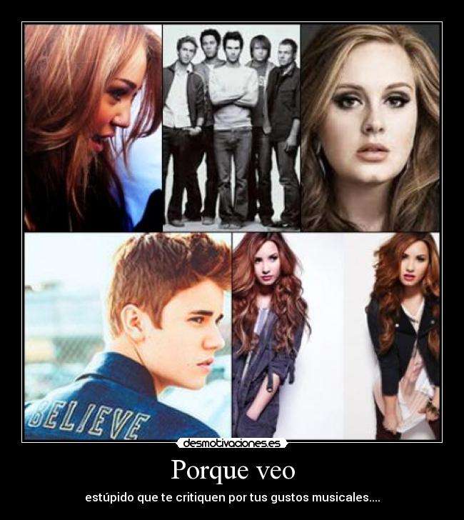 Porque veo - estúpido que te critiquen por tus gustos musicales....