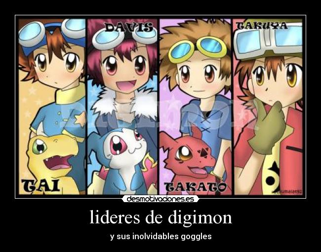 lideres de digimon - y sus inolvidables goggles