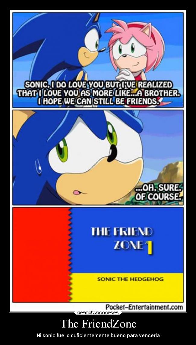 carteles sonic friendzone desmotivaciones