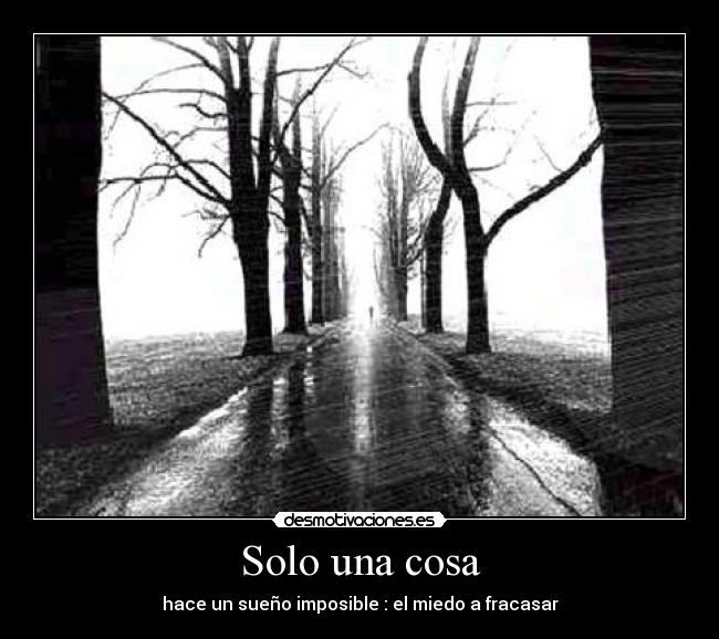Solo una cosa - hace un sueño imposible : el miedo a fracasar