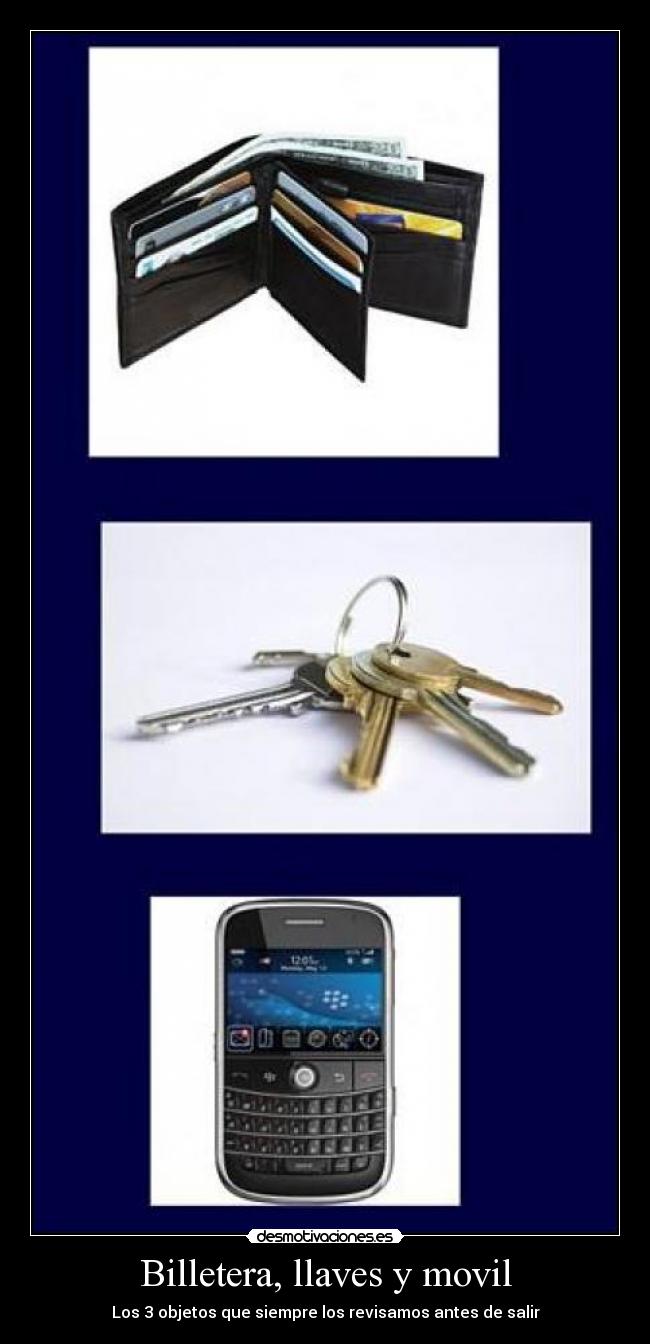 Billetera, llaves y movil - 