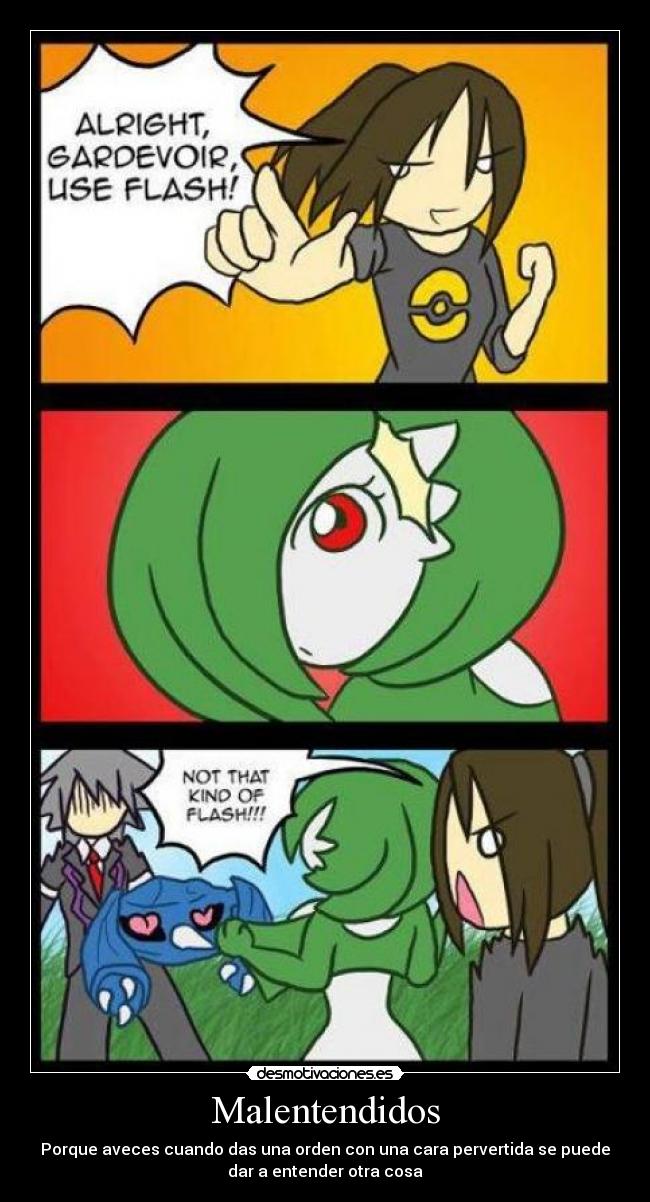carteles pokemon malentendidos pervertidos caras anime gardevoir desmotivaciones
