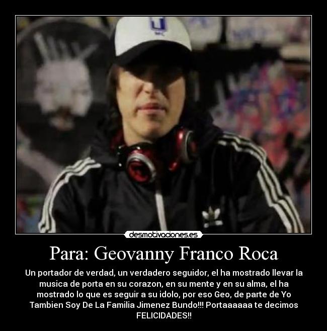 Para: Geovanny Franco Roca -