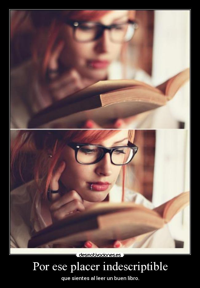 Por ese placer indescriptible - que sientes al leer un buen libro.