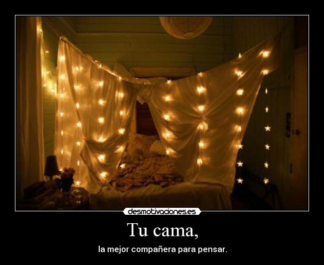 Tu cama, - la mejor compañera para pensar.