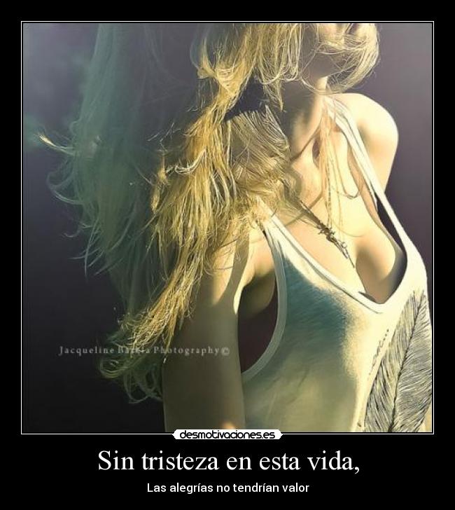Sin tristeza en esta vida, - Las alegrías no tendrían valor