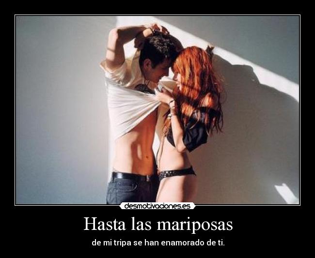 Hasta las mariposas - de mi tripa se han enamorado de ti.