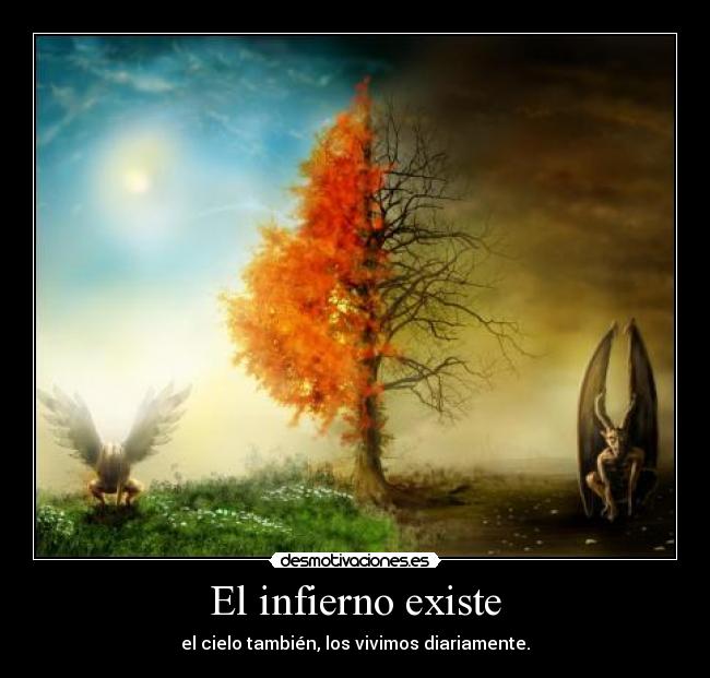 carteles heaven and hell desmotivaciones
