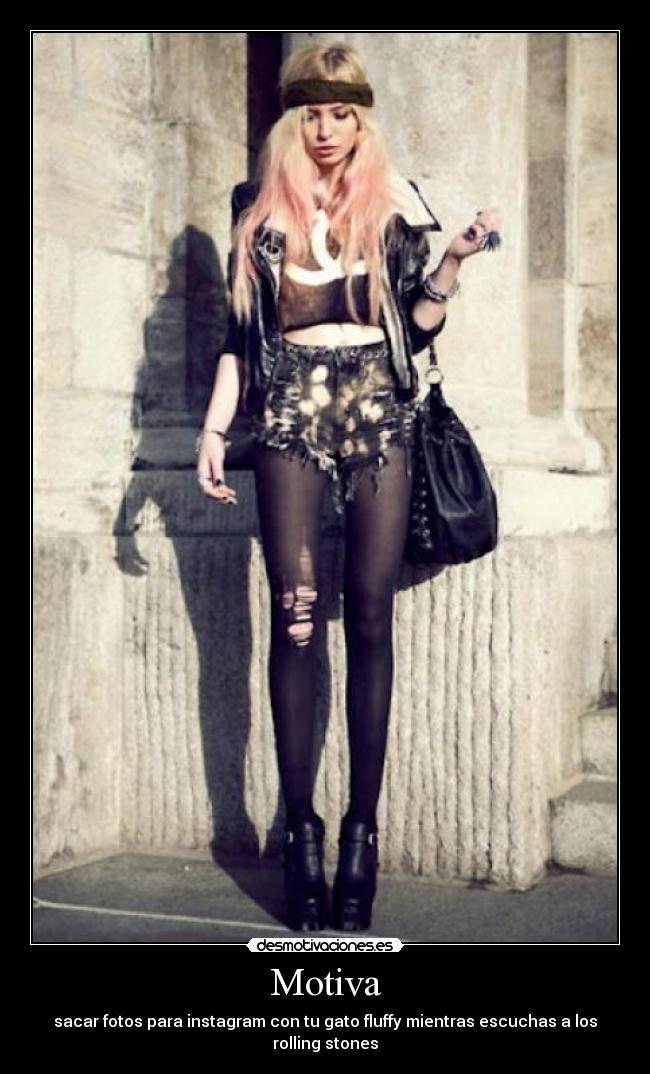Motiva - sacar fotos para instagram con tu gato fluffy mientras escuchas a los rolling stones