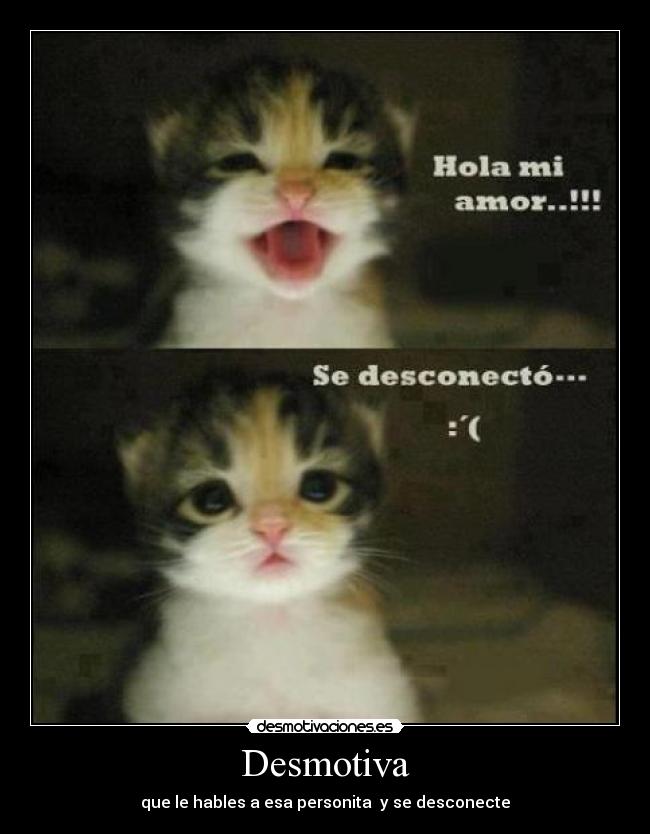 Desmotiva - que le hables a esa personita  y se desconecte