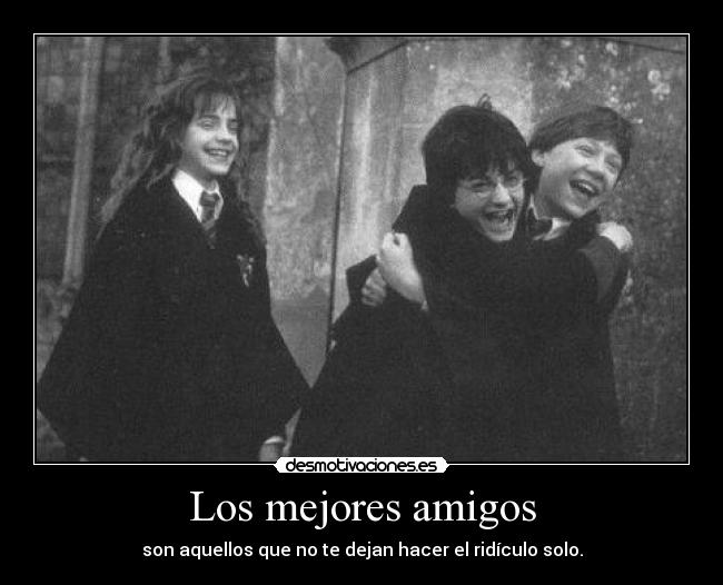 Los mejores amigos - son aquellos que no te dejan hacer el ridículo solo.