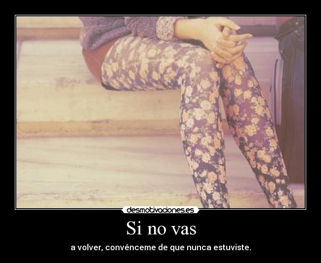 Si no vas - a volver, convénceme de que nunca estuviste.