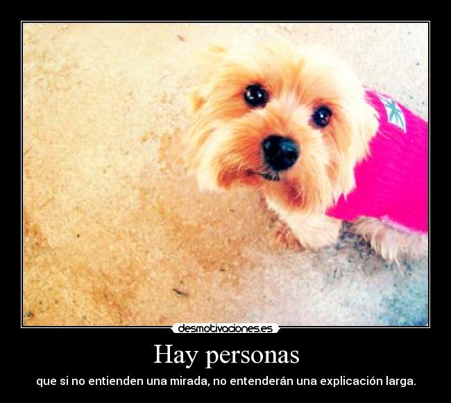 Hay personas - que si no entienden una mirada, no entenderán una explicación larga.