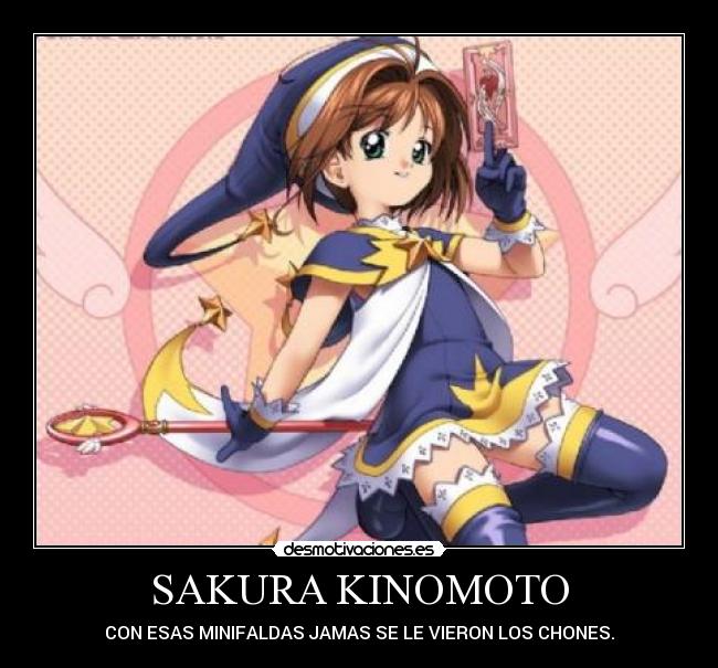 SAKURA KINOMOTO - CON ESAS MINIFALDAS JAMAS SE LE VIERON LOS CHONES.