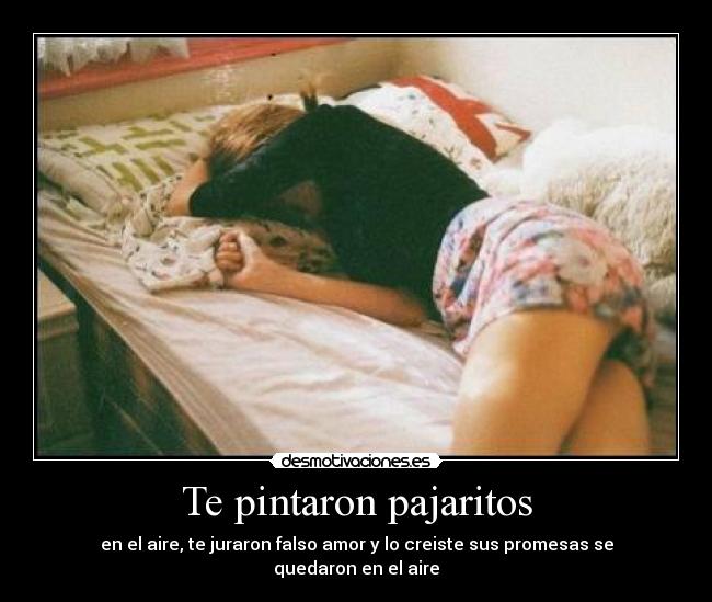 Te pintaron pajaritos - en el aire, te juraron falso amor y lo creiste sus promesas se quedaron en el aire