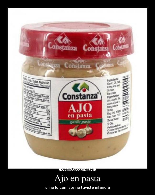 Ajo en pasta - si no lo comiste no tuviste infancia