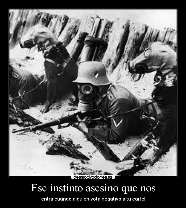 Ese instinto asesino que nos - entra cuando alguien vota negativo a tu cartel