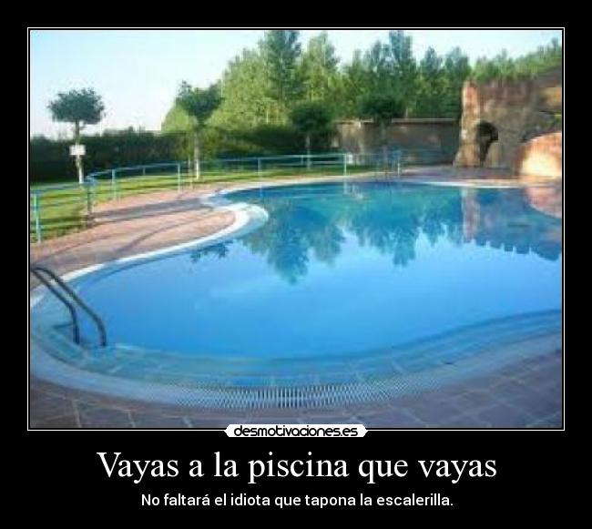 Vayas a la piscina que vayas - No faltará el idiota que tapona la escalerilla.