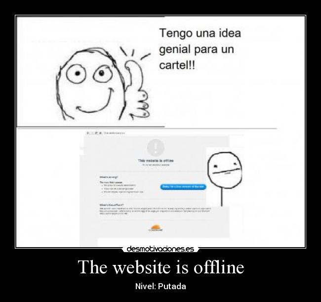 carteles the website offline putada desmotivaciones