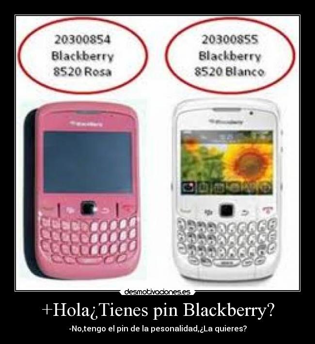 +Hola¿Tienes pin Blackberry? - -No,tengo el pin de la pesonalidad,¿La quieres?