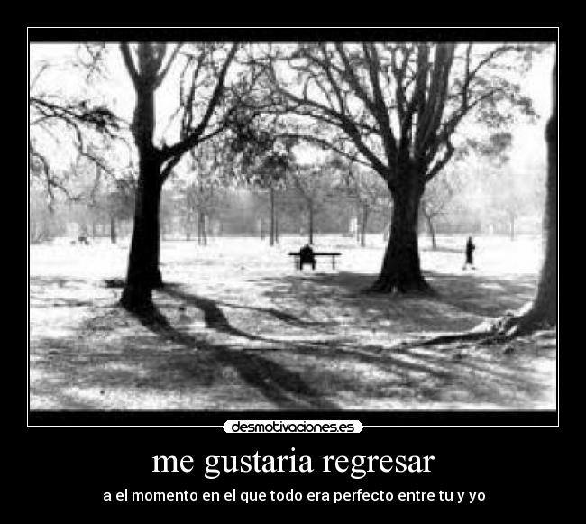 me gustaria regresar - a el momento en el que todo era perfecto entre tu y yo